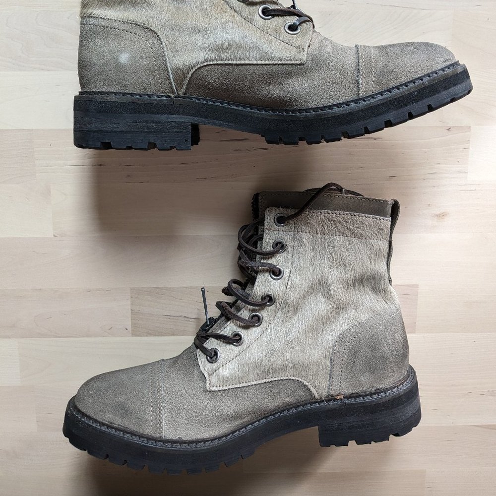 All Saints Suede and Fur Gray Men's Zip-up / Lace-up Boots size 42 / 9.5 M